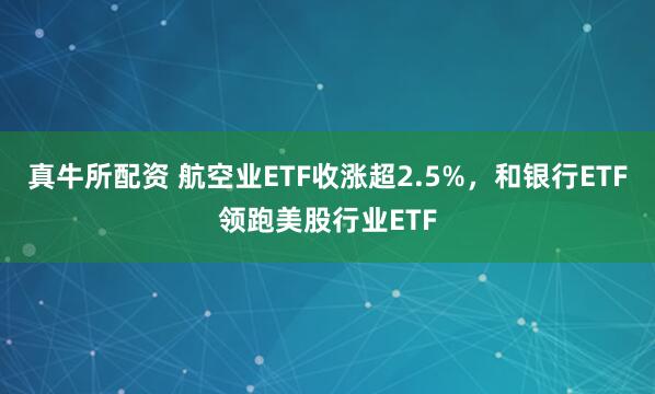 真牛所配资 航空业ETF收涨超2.5%，和银行ETF领跑美股行业ETF
